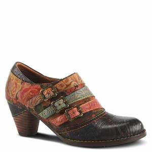 NEW L'ARTISTE women's graphic bootie in black multi